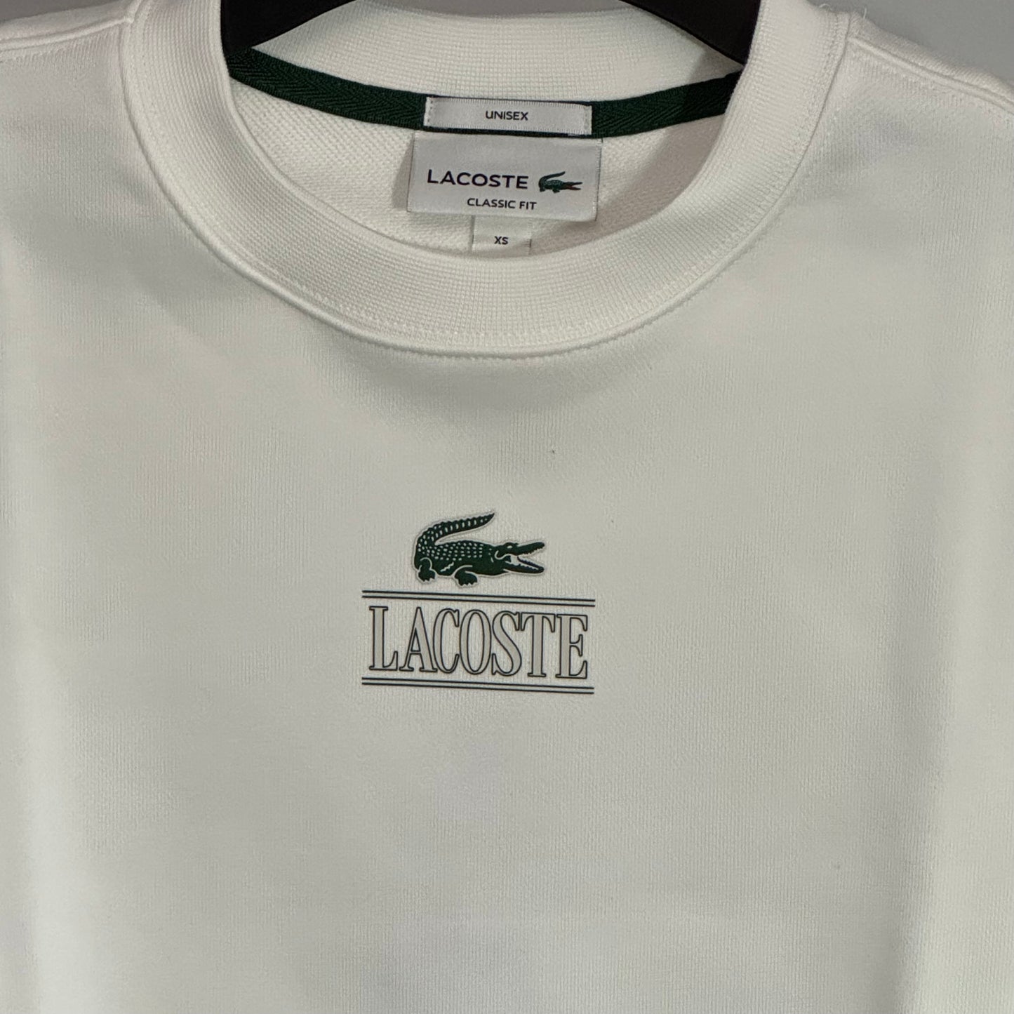Lacoste Classic Alligator Print Sweatshirt White Unisex