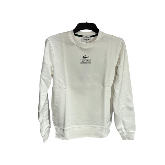 Lacoste Classic Alligator Print Sweatshirt White Unisex